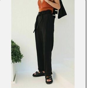 Free People suits yourself black paper bag waist pants